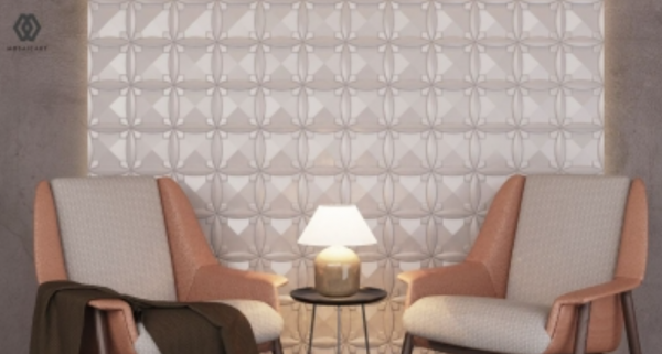 Wallpaper dinding dengan pola mosaik mutiara